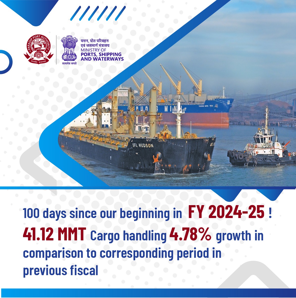 Paradip Port achieves historic Cargo Handling milestone in FY25.
