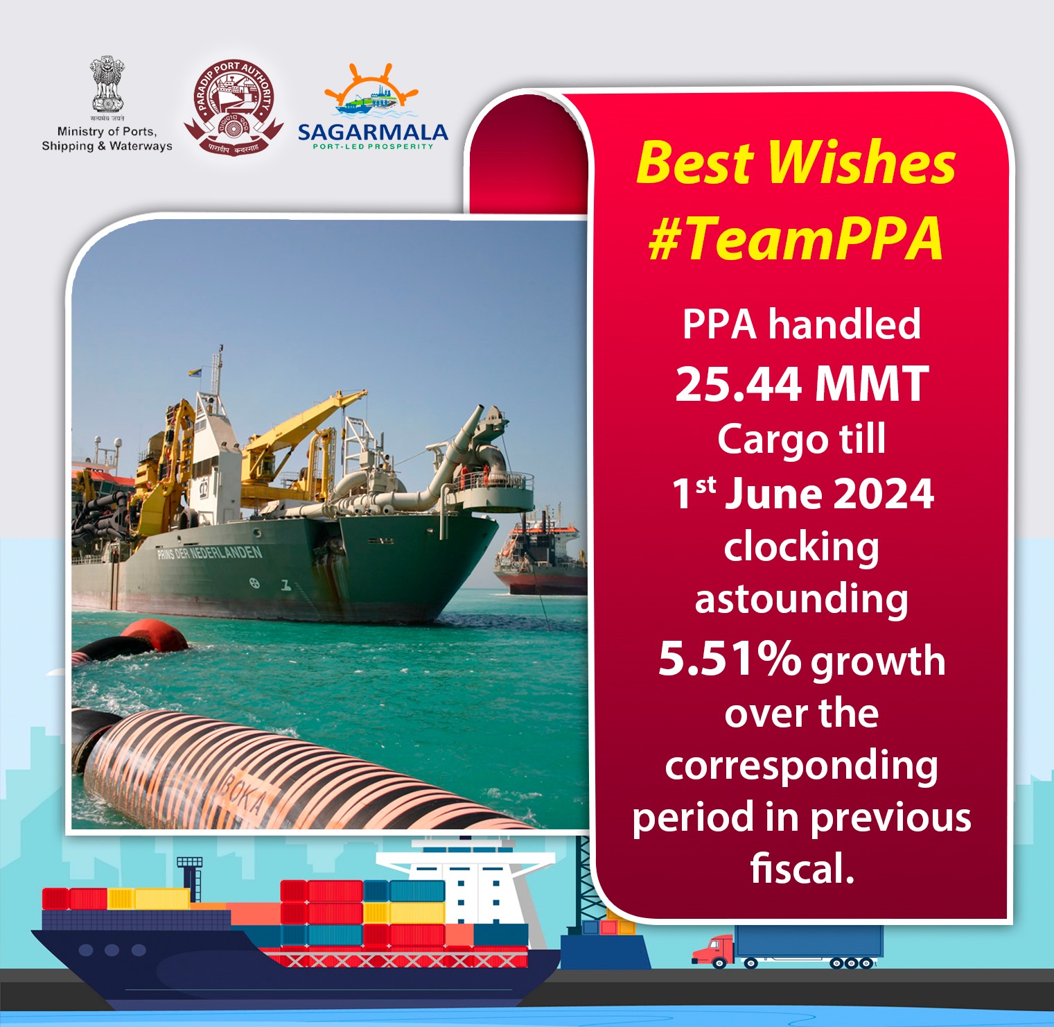 PPA clocks the fastest 25 MMT cargo throughput in a fiscal.